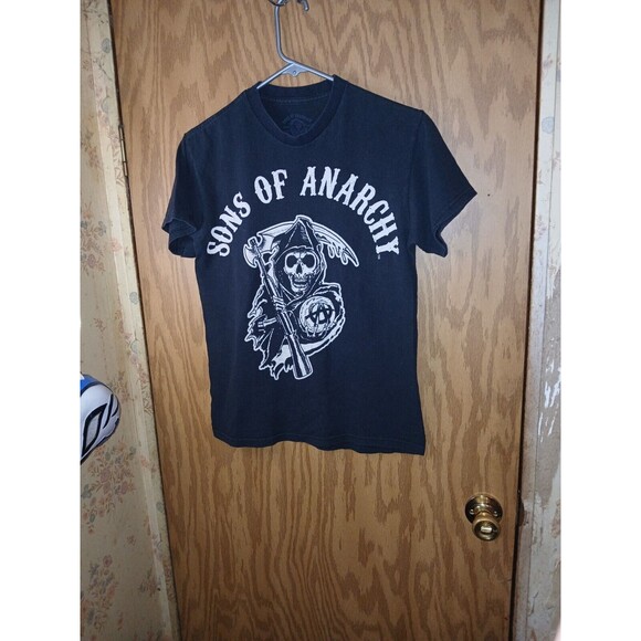 Sons of Anarchy Shirt Men’s Small Grim Reaper Black Graphic Motorcycle SAMCRO - Picture 1 of 9